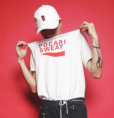 POCARI SWEAT IN RED T-SHIRT