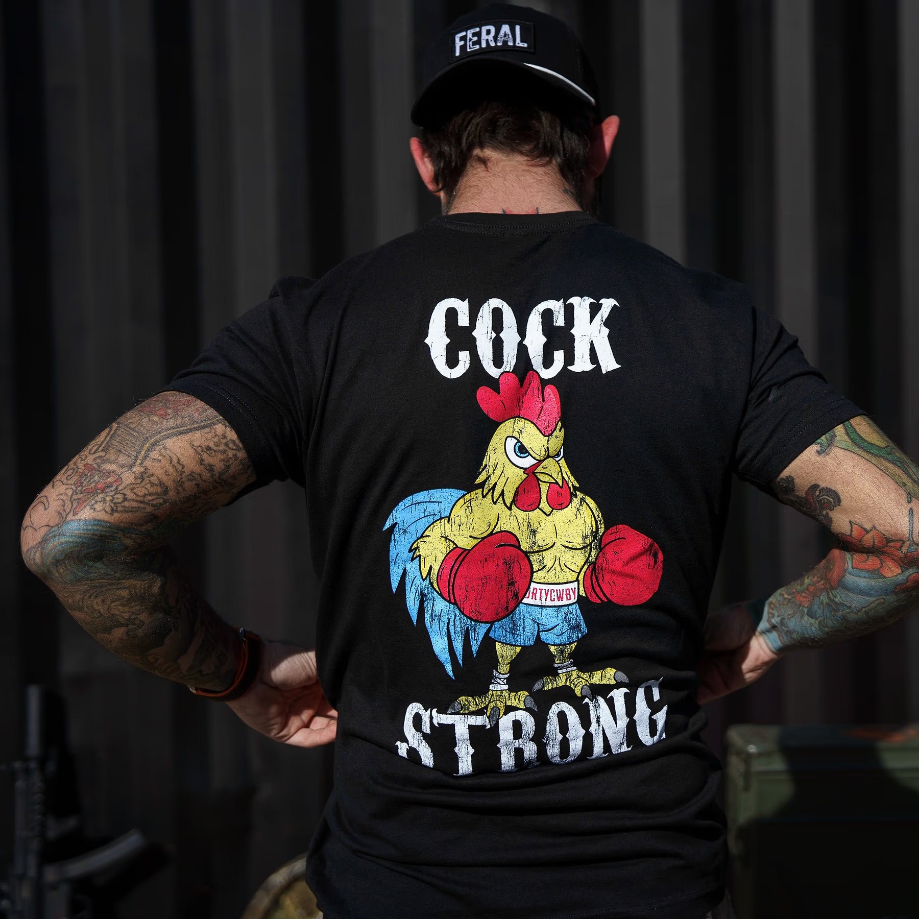 Boxing Chicken Cock Strong Men's T-Shirt