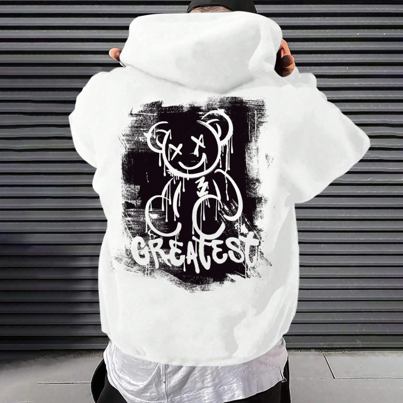 GREATEST Teddy Bear Black Print Hoodie