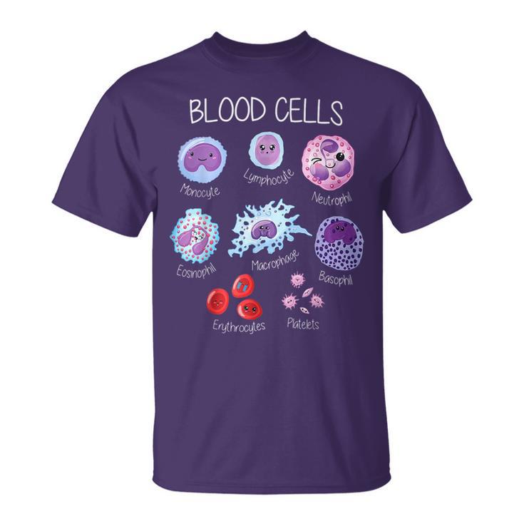 Blood Cell Types Hematologist Pathologist Lab Scientist T-Shirt