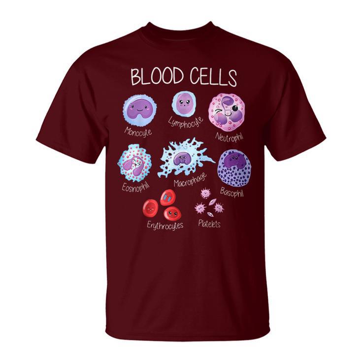 Blood Cell Types Hematologist Pathologist Lab Scientist T-Shirt