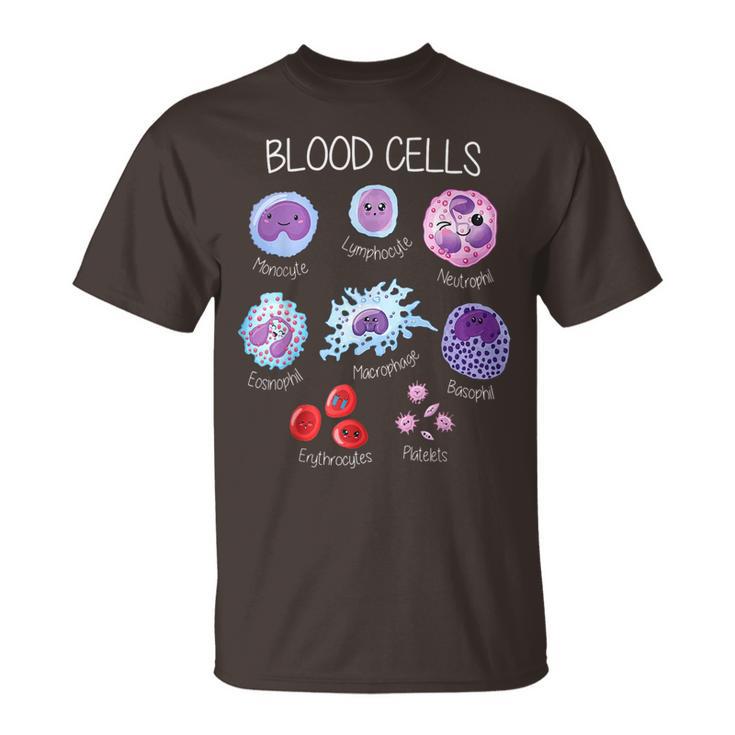 Blood Cell Types Hematologist Pathologist Lab Scientist T-Shirt