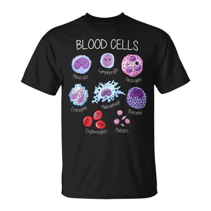 Blood Cell Types Hematologist Pathologist Lab Scientist T-Shirt