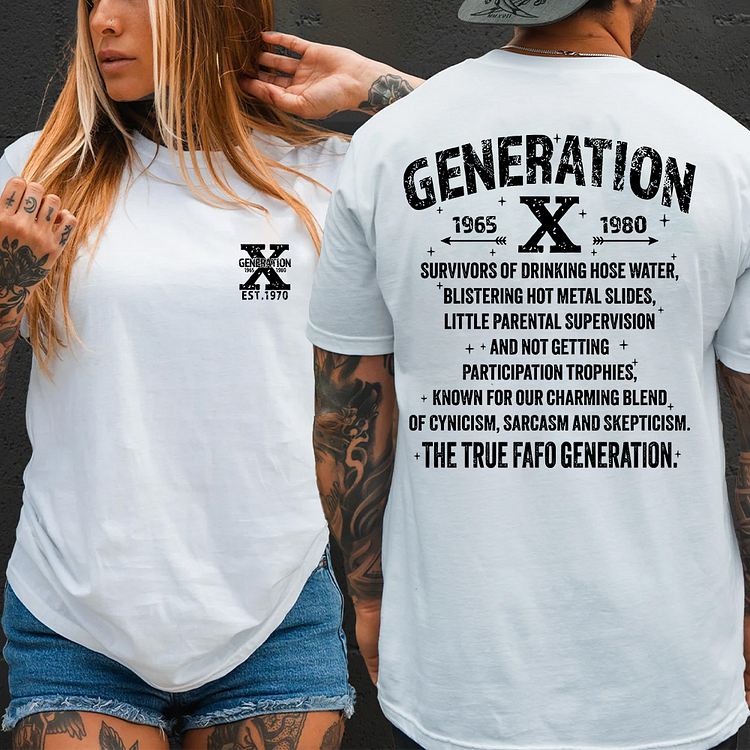 Generation X 2 Side T-shirt, The True Fafo Generation Print T-shirt