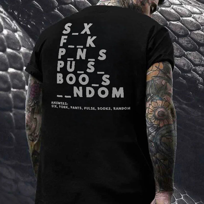 Pornographic Vocabulary Print Men's T-shirt