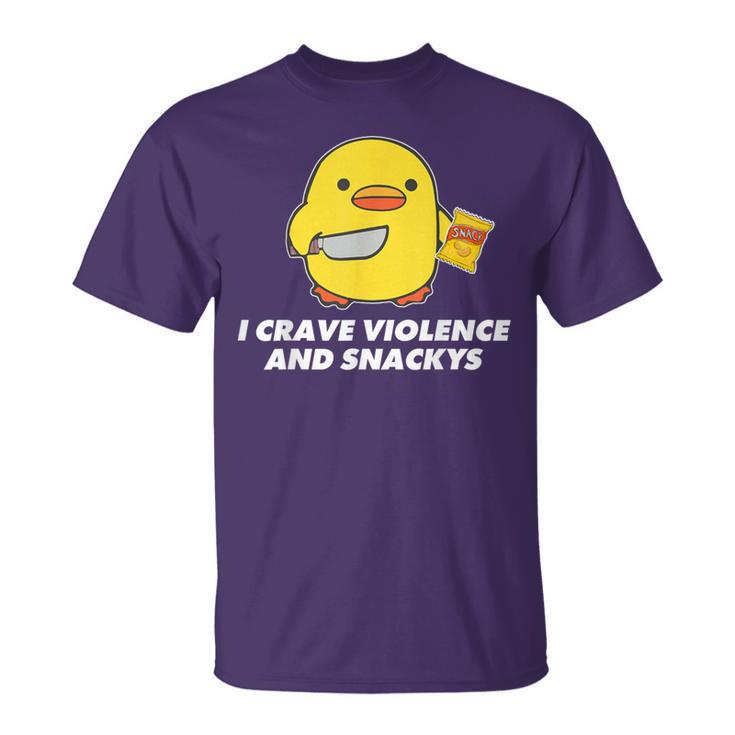 I Crave Violence And Snackys Cute Duck Knife Quote T-Shirt