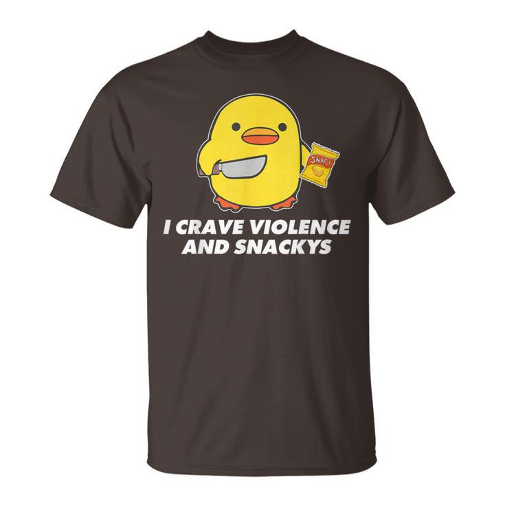 I Crave Violence And Snackys Cute Duck Knife Quote T-Shirt