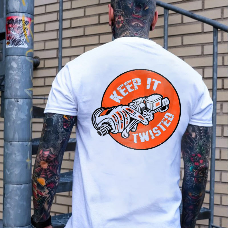 KEEP IT TWISTED Motor Head Graphic Casual Print T-shirt