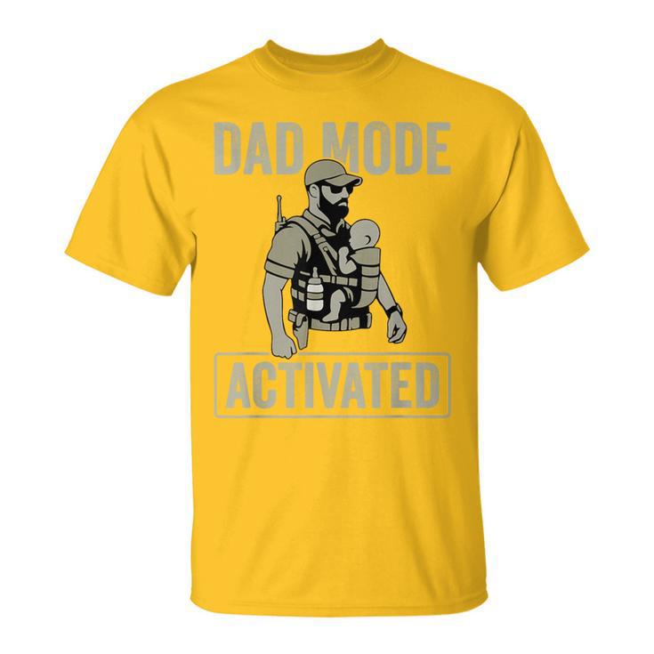 Dad Mode Activated Tactical Baby Carrier Military Father T-Shirt