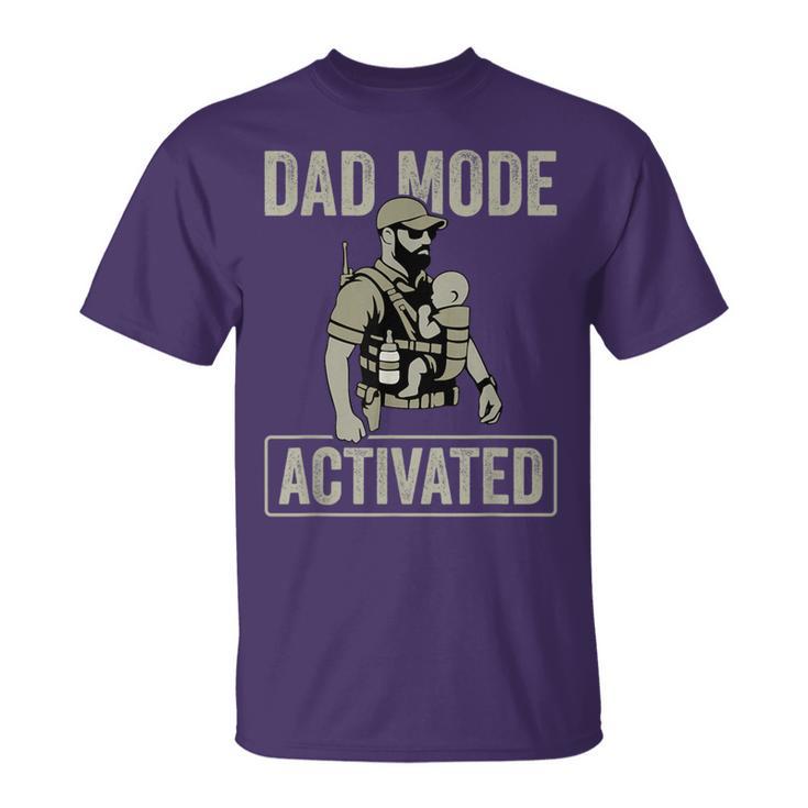 Dad Mode Activated Tactical Baby Carrier Military Father T-Shirt