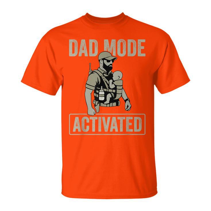 Dad Mode Activated Tactical Baby Carrier Military Father T-Shirt