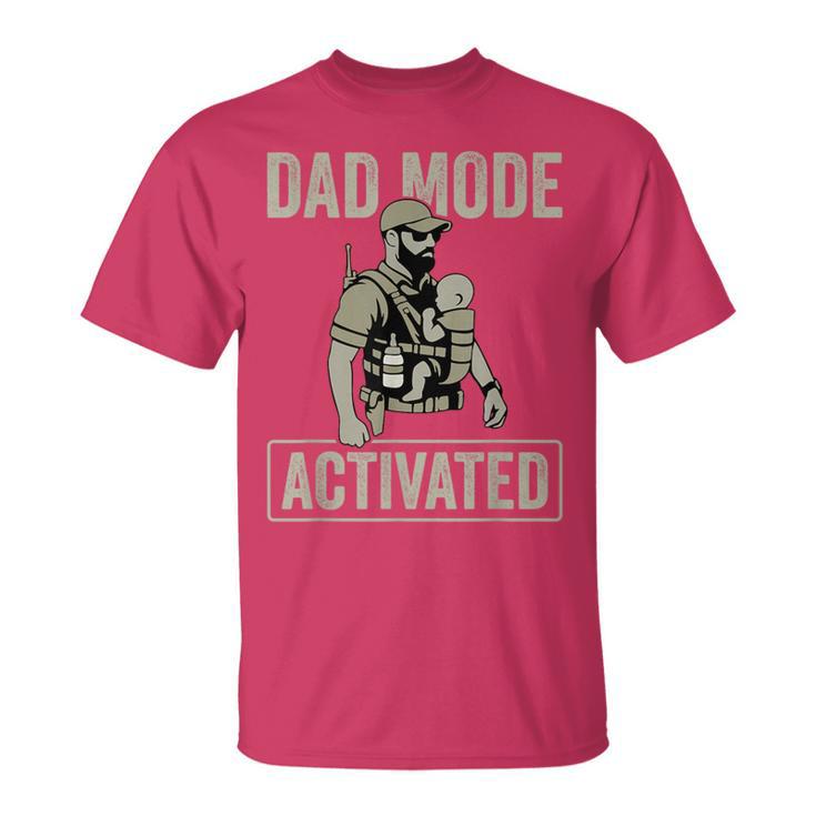 Dad Mode Activated Tactical Baby Carrier Military Father T-Shirt