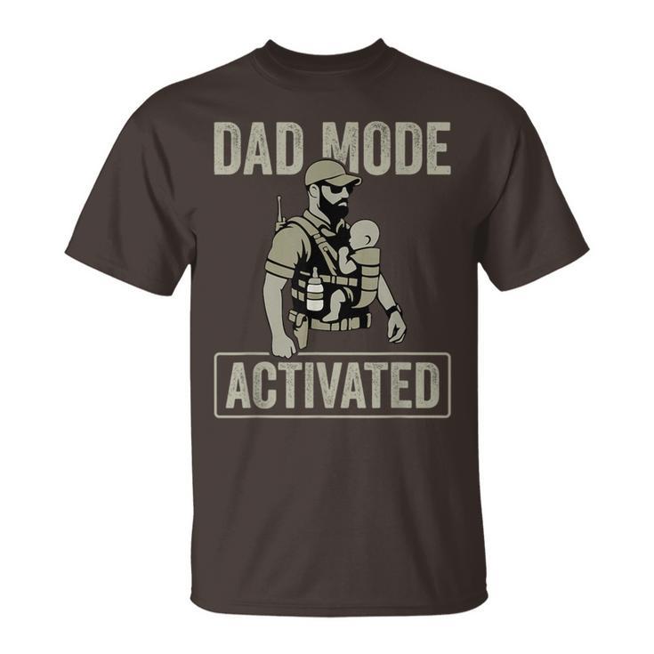 Dad Mode Activated Tactical Baby Carrier Military Father T-Shirt