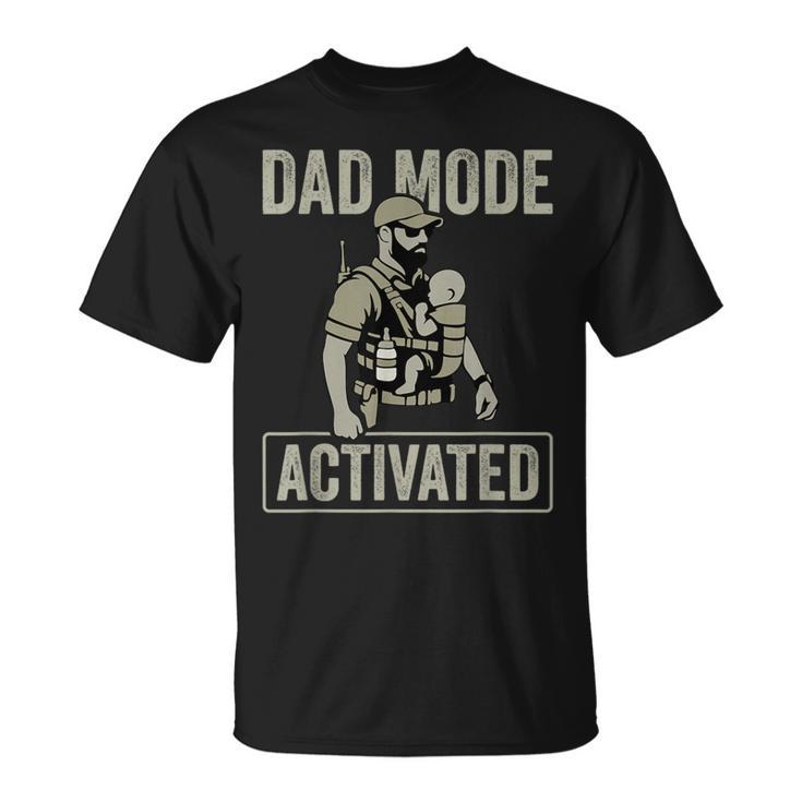 Dad Mode Activated Tactical Baby Carrier Military Father T-Shirt