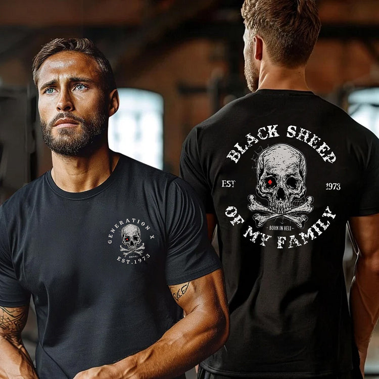 Black Sheep Of Family Print T-Shirt-Option To Customize Name And Date