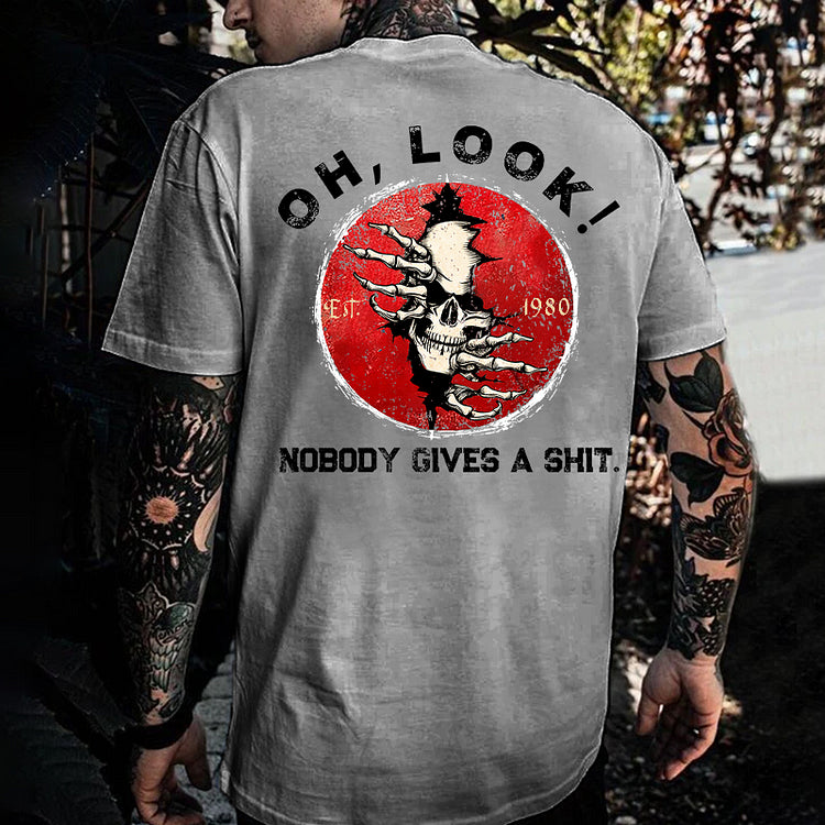 Generation X 2 Side T-shirt, Oh Look Nobody Gives A Shit Print T-Shirt