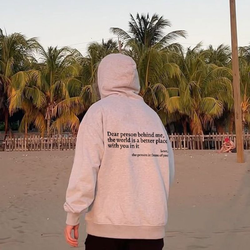 DEAR PERSON BEHIND ME Youth Letter Graphic Print Hoodie