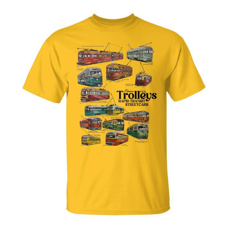 Famous Pcc Trolleys Rapid Transit Streetcars Vintage T-Shirt