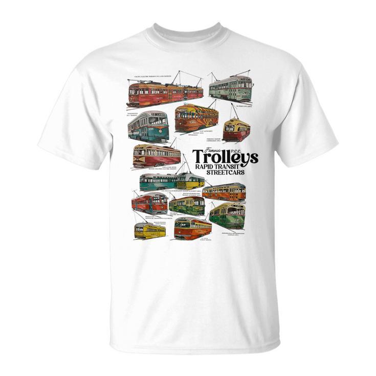 Famous Pcc Trolleys Rapid Transit Streetcars Vintage T-Shirt