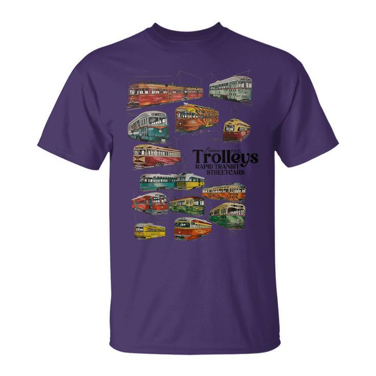Famous Pcc Trolleys Rapid Transit Streetcars Vintage T-Shirt
