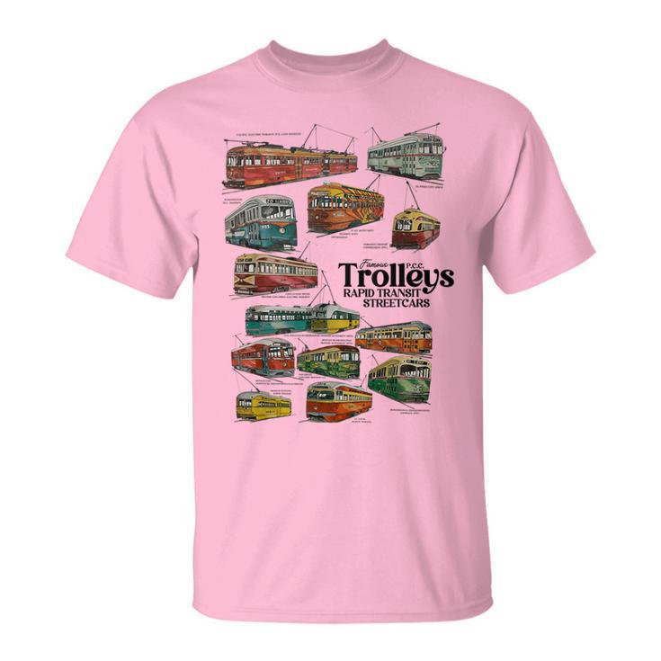 Famous Pcc Trolleys Rapid Transit Streetcars Vintage T-Shirt