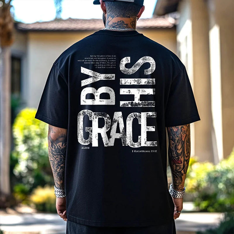 BY HIS GRACE Print Men's T-shirt