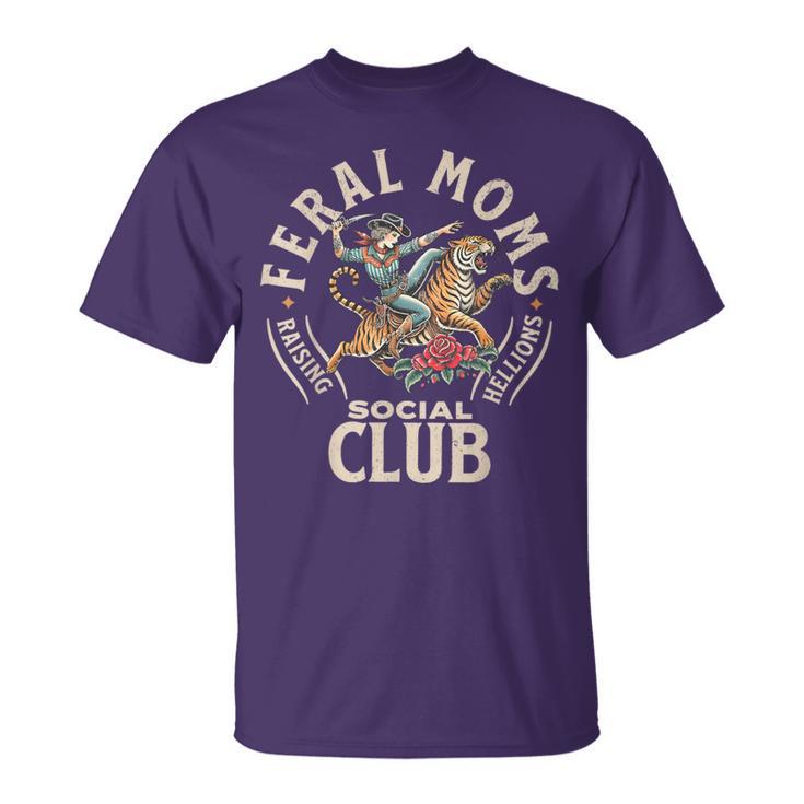 Feral Moms Social Club Vintage Feral Summer Mom T-Shirt