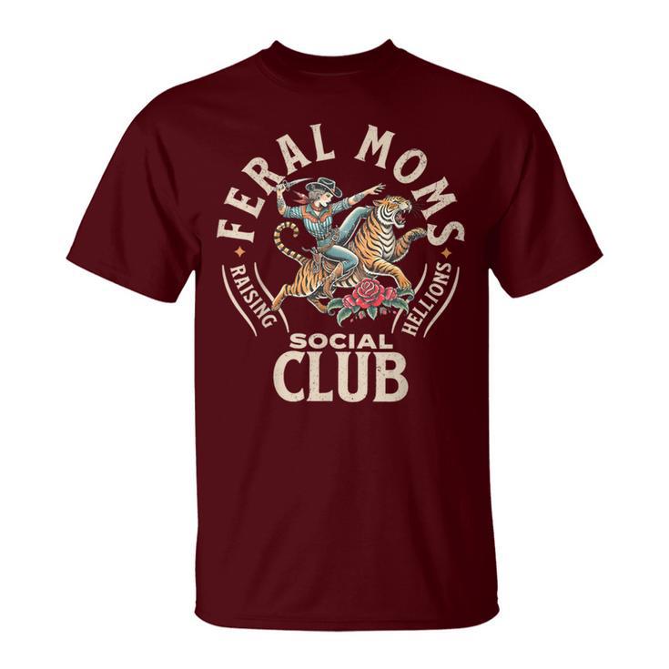 Feral Moms Social Club Vintage Feral Summer Mom T-Shirt