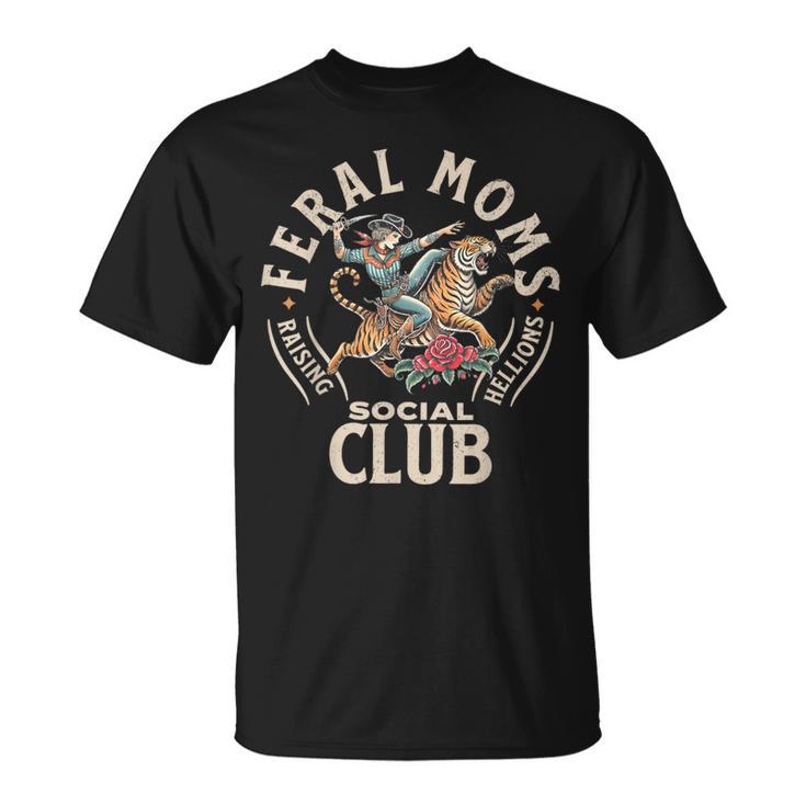 Feral Moms Social Club Vintage Feral Summer Mom T-Shirt
