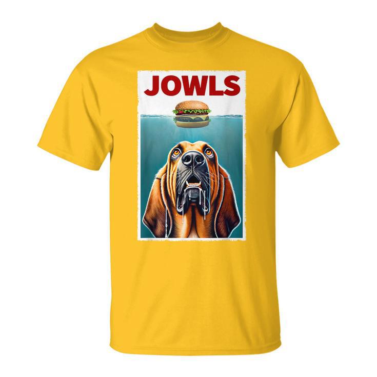 Bloodhound And Hamburger Parody Jowls Dog Lover T-Shirt