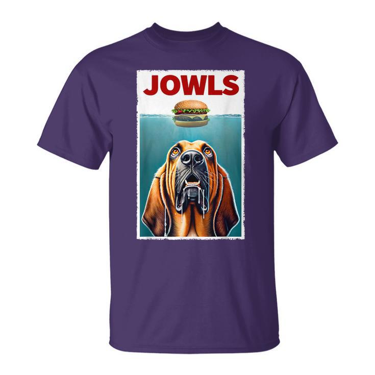 Bloodhound And Hamburger Parody Jowls Dog Lover T-Shirt