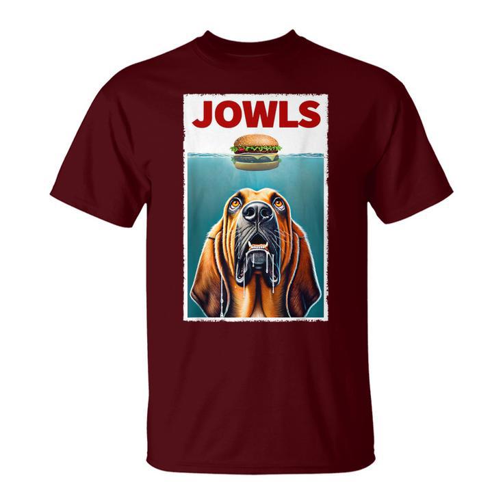 Bloodhound And Hamburger Parody Jowls Dog Lover T-Shirt