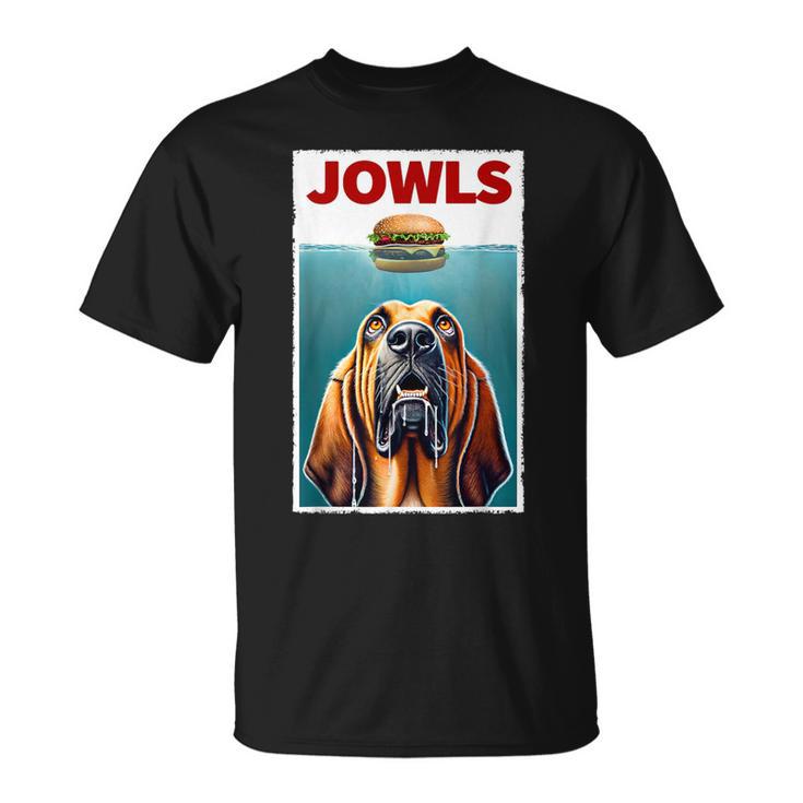 Bloodhound And Hamburger Parody Jowls Dog Lover T-Shirt