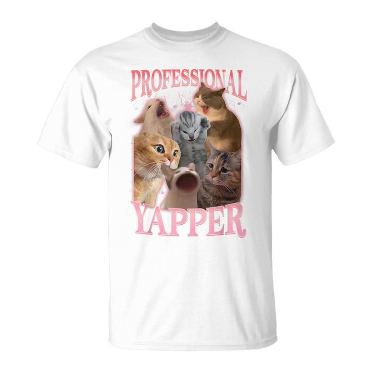 Professional Yapper Cat Meme Humor Saying Vintage T-Shirt