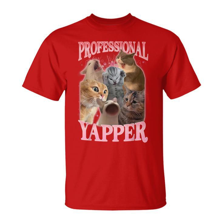 Professional Yapper Cat Meme Humor Saying Vintage T-Shirt