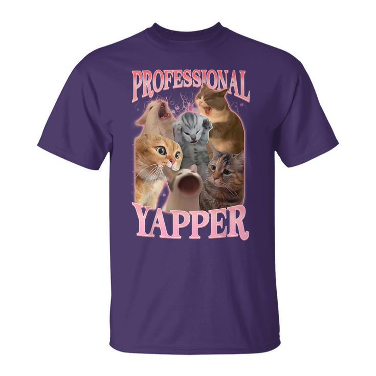 Professional Yapper Cat Meme Humor Saying Vintage T-Shirt