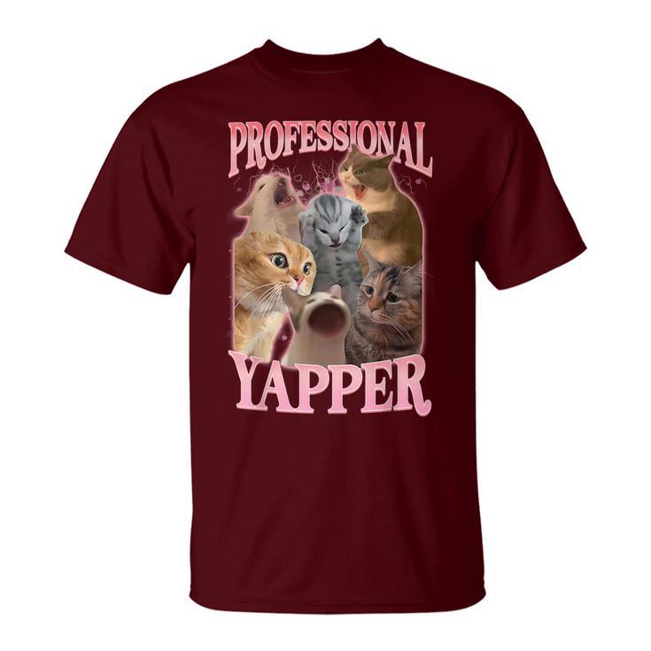 Professional Yapper Cat Meme Humor Saying Vintage T-Shirt