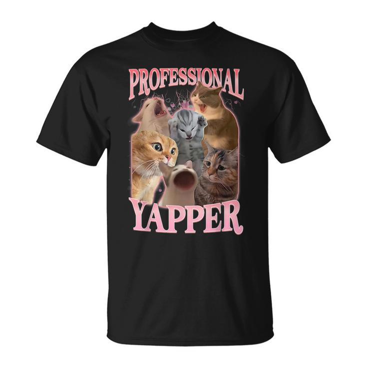 Professional Yapper Cat Meme Humor Saying Vintage T-Shirt