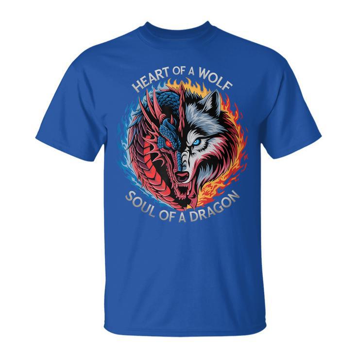 Heart Of A Wolf Soul Of A Dragon Lover Warrior Women T-Shirt