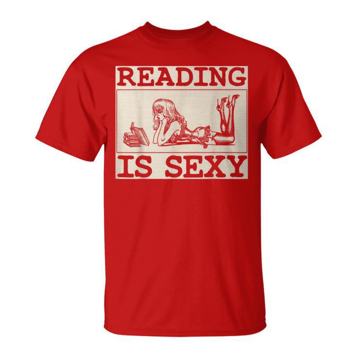 Hot Pin Up Girl Comic Book Vintage Reading Is Sexy T-Shirt