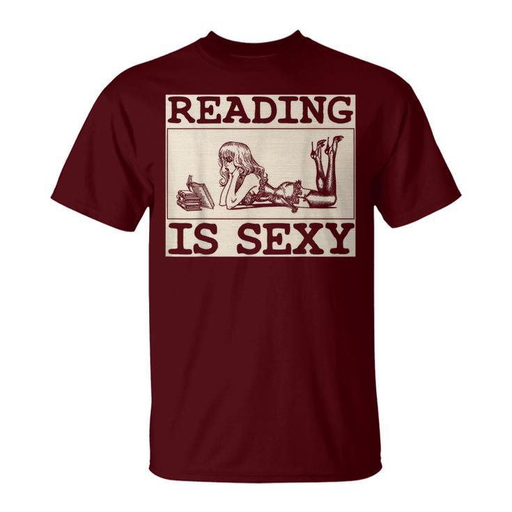 Hot Pin Up Girl Comic Book Vintage Reading Is Sexy T-Shirt