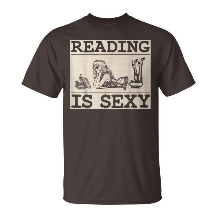Hot Pin Up Girl Comic Book Vintage Reading Is Sexy T-Shirt
