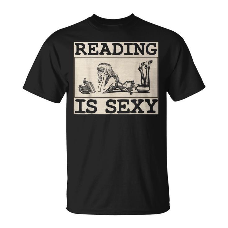 Hot Pin Up Girl Comic Book Vintage Reading Is Sexy T-Shirt