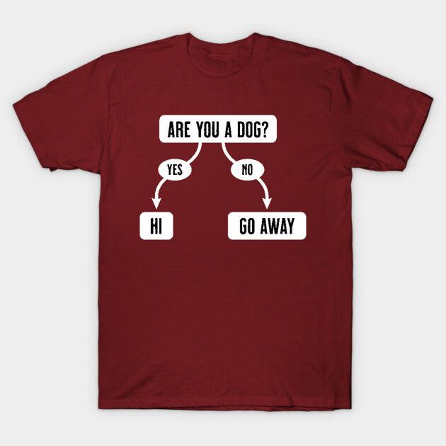 Are You A Dog - Funny, Cute Flowchart T-Shirt
