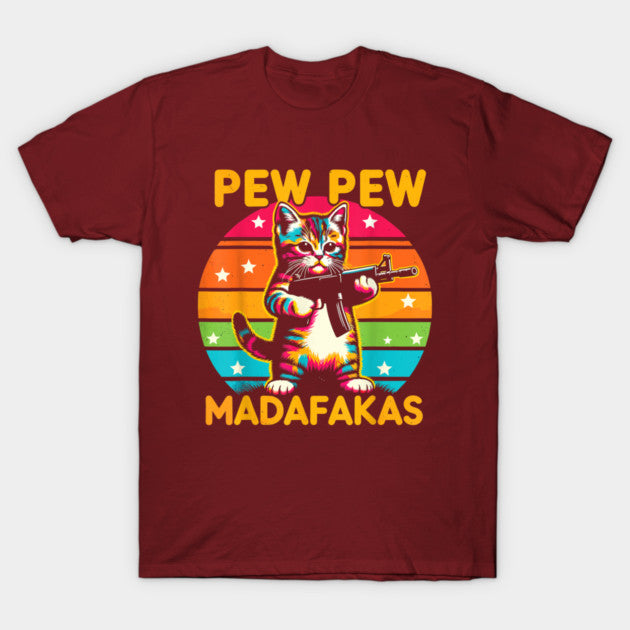 Pew Pew Cat Gaming Cat T-Shirt