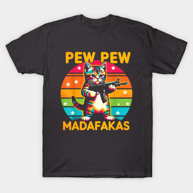 Pew Pew Cat Gaming Cat T-Shirt