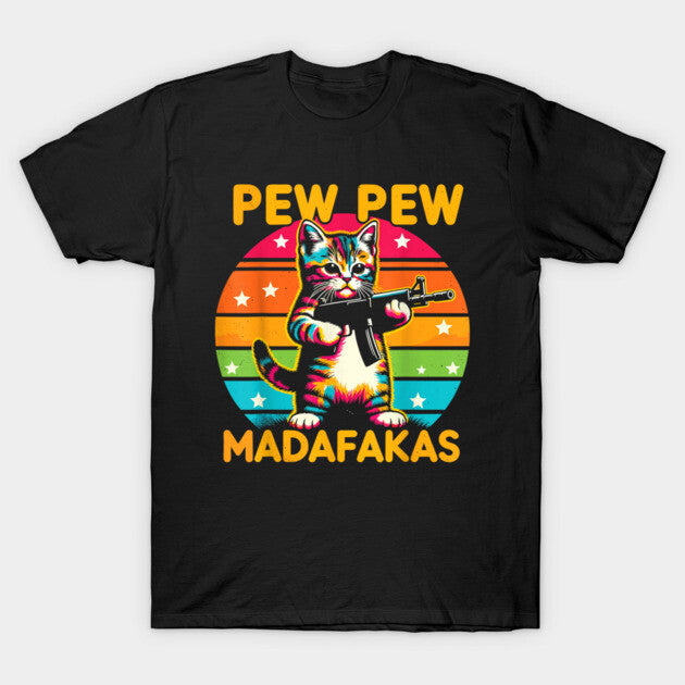 Pew Pew Cat Gaming Cat T-Shirt