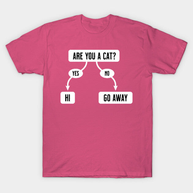 Are You A Cat - Funny, Cute Flowchart T-Shirt
