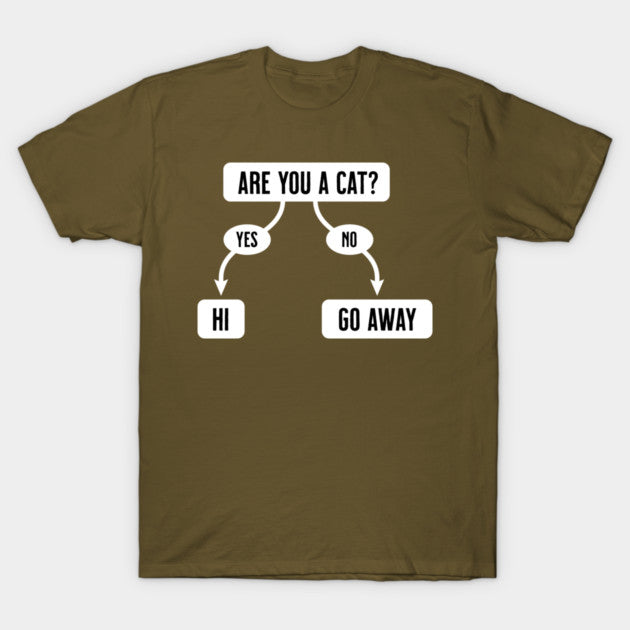 Are You A Cat - Funny, Cute Flowchart T-Shirt