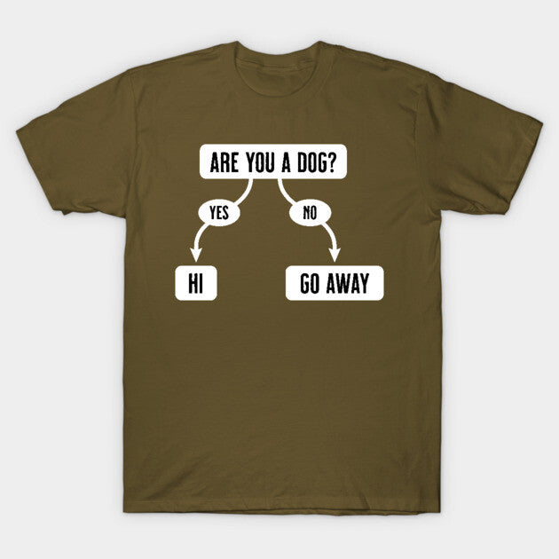 Are You A Dog - Funny, Cute Flowchart T-Shirt
